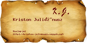 Kriston Juliánusz névjegykártya